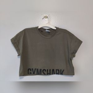Gymshark women's fraction crop top size small dark olive green nwot